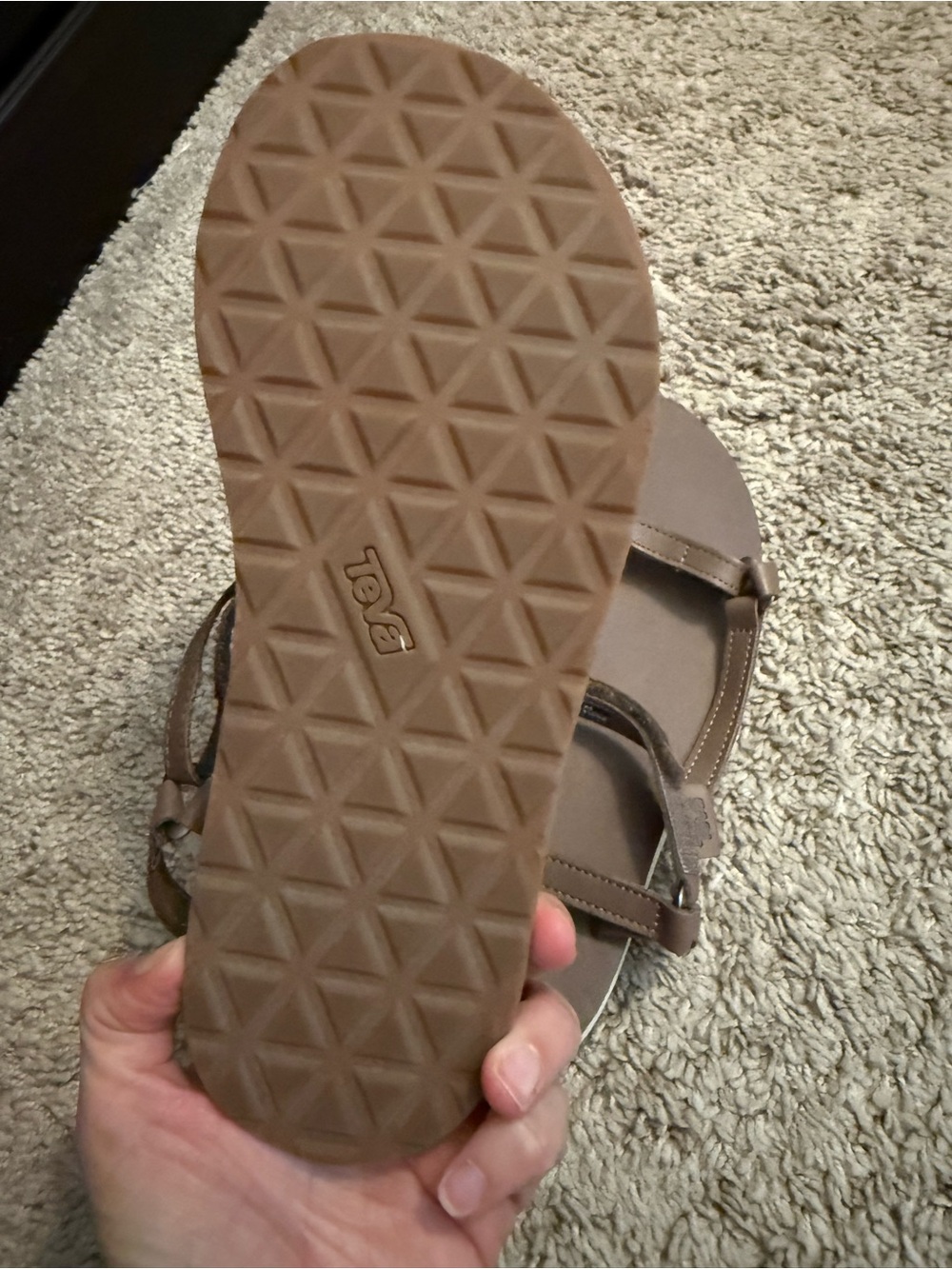 Teva Taupe Strappy Leather Sandals - Picture 3 of 3